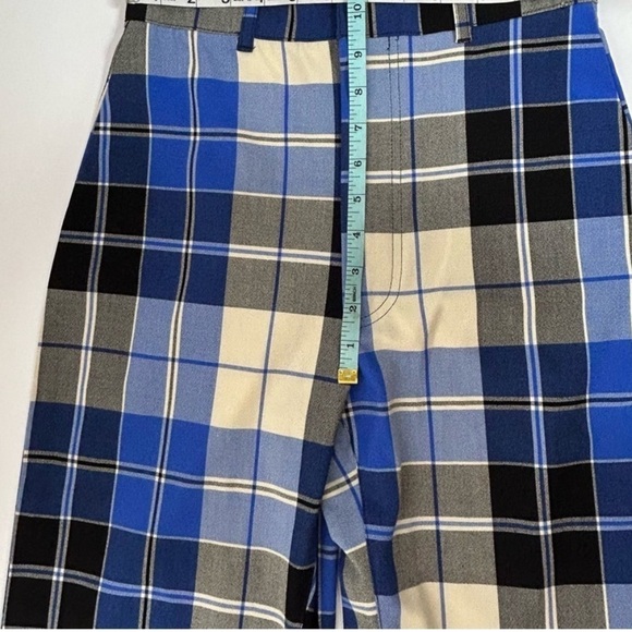 NWOT/FREE PEOPLE BLUE CHECK PLAID BELL BOTTOM PANTS SZ: 10 - Picture 8 of 8